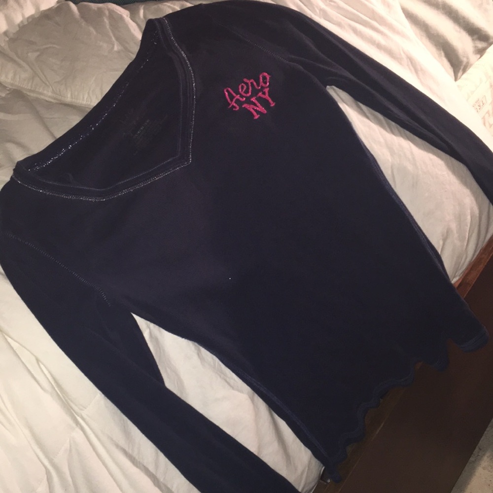 Aeropostale ribbed long sleeve v-neck shirt